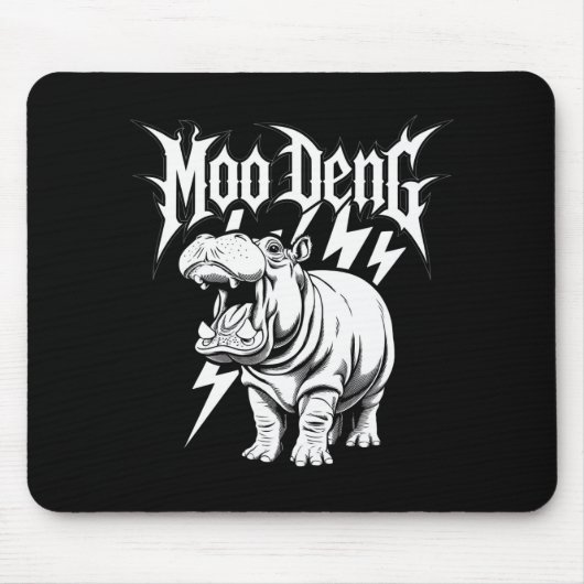 Death Metal Niedlich Baby Hippo Moo Deng Hippopota Mousepad (Vorne)