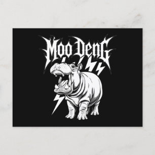 Death Metal Niedlich Baby Hippo Moo Deng Hippopota Postkarte