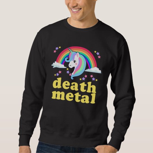 DEATH METAL Rainbow Unicorn  Sarcastic Metalhead Q Sweatshirt (Vorderseite)