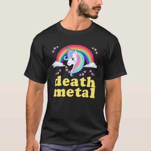 DEATH METAL Rainbow Unicorn Sarcastic Metalhead Q T-Shirt (Vorderseite)