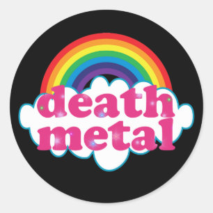 Death Metal Regenbogendesign Runder Aufkleber