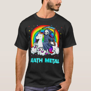 Death Metal s Unicorn Rainbow Grim Sensenmann Heav T-Shirt