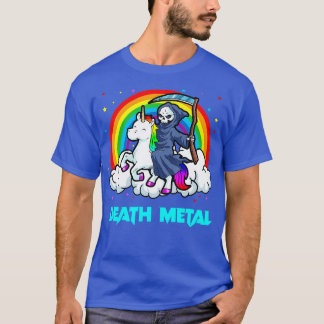 Death Metal s Unicorn Rainbow Grim Sensenmann Heav T-Shirt