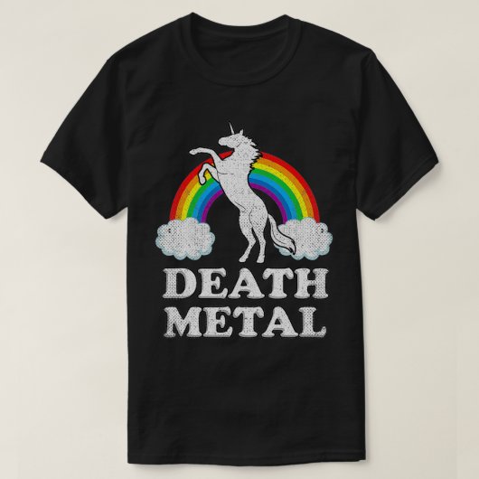 Death Metal s Unicorn Rainbow Heavy Metal2 T-Shirt (Design vorne)