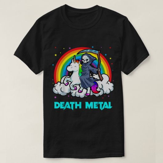 Death Metal Shirts Unicorn Rainbow Grim Sensenmann (Design vorne)