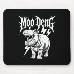 Death Metal Süßes Baby Nilpferd Moo Deng Hippopota Mousepad
