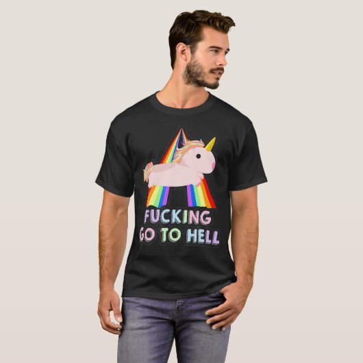 Death Metal Unicorn Designs Pastel Goth Hell T-Shirt (Vorne ganz)