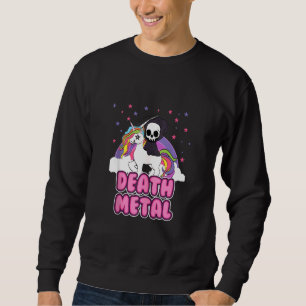 Death Metal Unicorn Grim Sensenmann Rainbow Heavy  Sweatshirt
