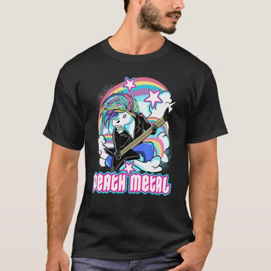 Death Metal Unicorn Heavy Metal T-Shirt (Vorderseite)