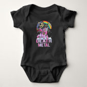 Death Metal Unicorn Sensenmann Rainbow Baby Strampler (Vorderseite)