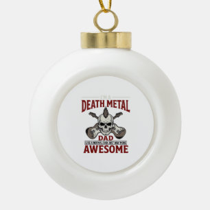 Death Metal Vater Totenkopf Gitarre Vintage-Shirt- Keramik Kugel-Ornament