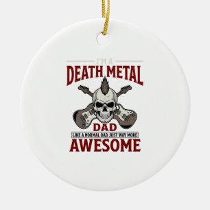 Death Metal Vater Totenkopf Gitarre Vintage-Shirt- Keramik Ornament
