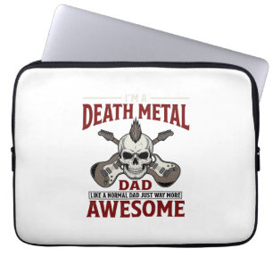 Death Metal Vater Totenkopf Gitarre Vintage-Shirt- Laptopschutzhülle