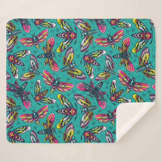 Death Moth Sherpa Blanket Sherpadecke (Vorderseite (Horizontal))