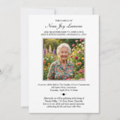 Death Notice and Funeral Invitation with Photo Einladung (Vorderseite)