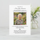 Death Notice and Funeral Invitation with Photo Einladung (Stehend Vorderseite)