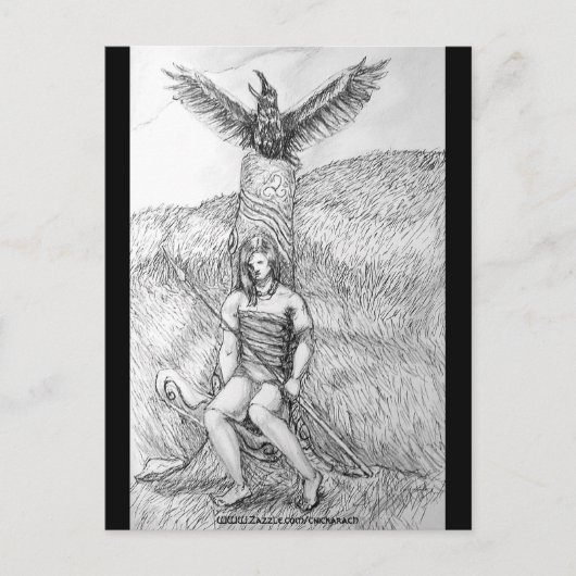 Death of Cu Chulainn, Postcard Postkarte (Vorderseite)