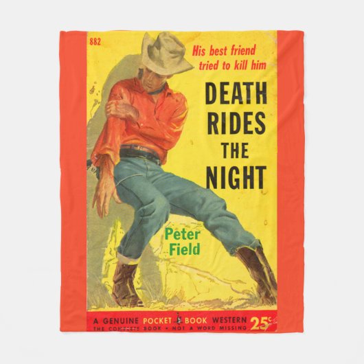 Death Rides The Night Western Buchcover Fleecedecke (Vorderseite)
