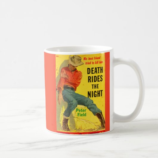 Death Rides The Night Western Buchcover Kaffeetasse (Rechts)