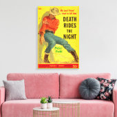 Death Rides The Night Western Buchcover Leinwanddruck (Insitu (Wohnzimmer))