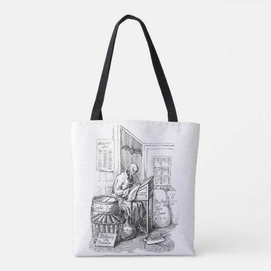 Death Skeleton Writing list Macabre Horror Art Tasche (Rückseite)