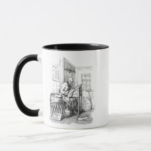 Death Skeleton Writing list Macabre Horror Art Tasse