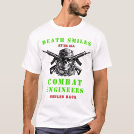 Death Smiles  Combat Engineers skull Tactical  T-Shirt