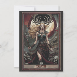 Death Tarot Art Flat Thank You Card Dankeskarte