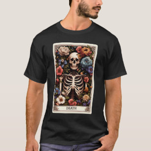 Death Tarot Card Hexy Skeleton Botanical T-Shirt