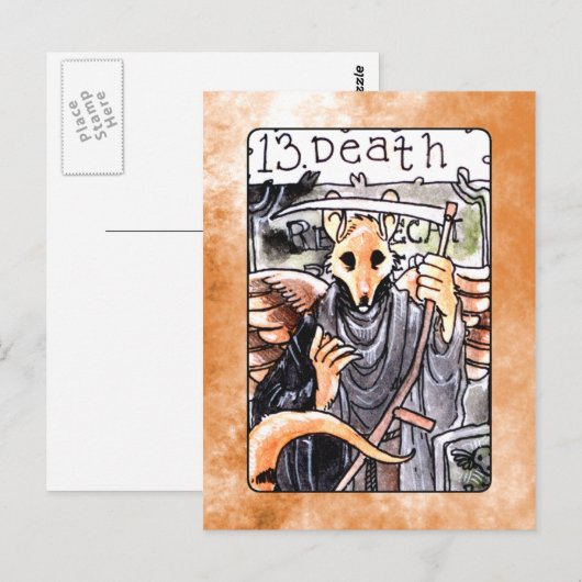 Death Tarot Card Postkarte (Vorne/Hinten)