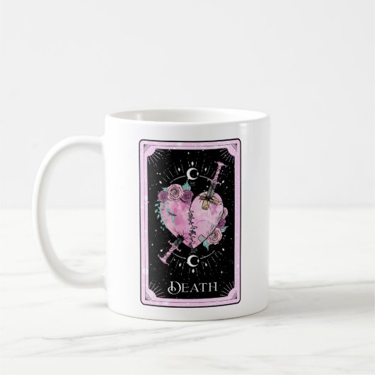 Death Tarot Card Rosa und Black Hexy Celestie Kaffeetasse (Links)