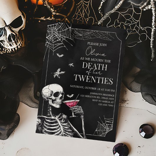Death to my Twenties Halloween Gothic Birthday Einladung