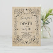 Death To My Youth Halloween RIP Youth Birthday Einladung (Stehend Vorderseite)