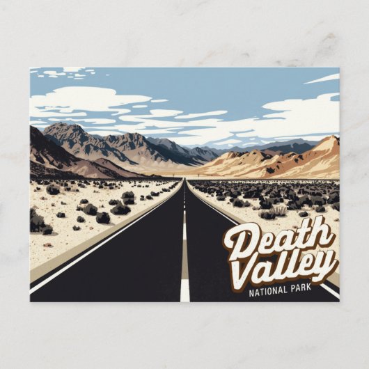 Death Valley Highway Desert Art Postkarte (Vorderseite)