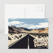 Death Valley Highway Wüstenkunst Postkarte (Vorne/Hinten)