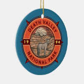 Death Valley National Park Coyote Retro Compass Keramik Ornament (Rechts)