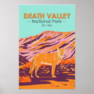 Death Valley National Park Kojote Vintage Poster