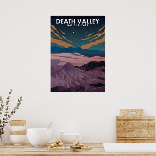 Death Valley National Park Minimal Travel Poster (Küche)