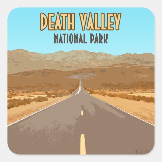 Death Valley National Park Nevada California Quadratischer Aufkleber (Vorderseite)