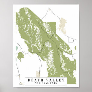 Death Valley National Park Retro Street Karte Poster