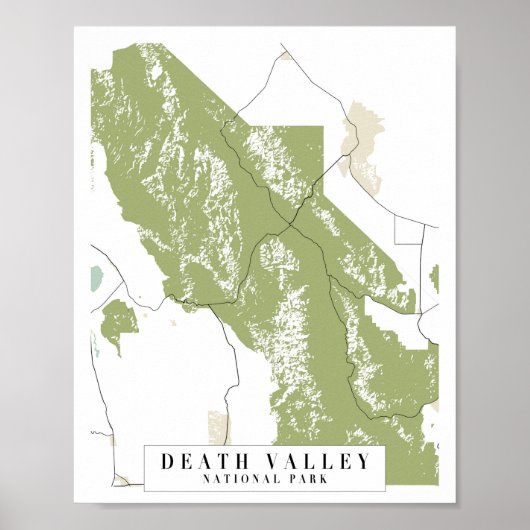Death Valley National Park Retro Street Karte Poster (Vorne)