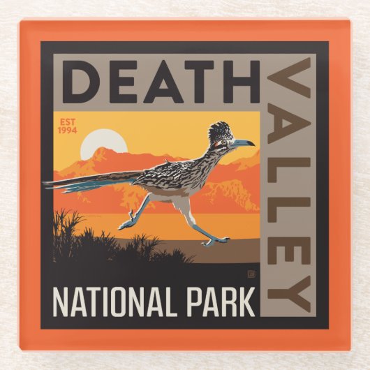 Death Valley National Park | Roadrunner Glasuntersetzer (Vorderseite)