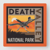 Death Valley National Park | Roadrunner Quadratische Wanduhr (Vorderseite)