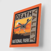 Death Valley National Park | Roadrunner Quadratische Wanduhr (Winkel)