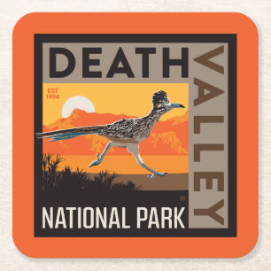 Death Valley National Park Roadrunner Rechteckiger Pappuntersetzer