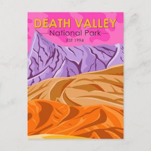 Death Valley National Park Sand Dunes Vintag Postkarte