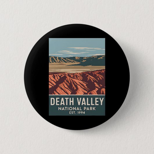 Death Valley National Park Vintage Camping Hiking  Button (Vorderseite)