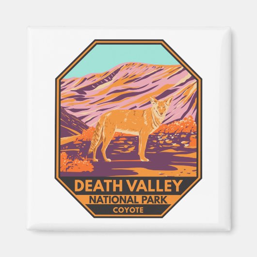 Death Valley Nationalpark Coyote Vintag Magnet (Vorne)