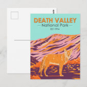 Death Valley Nationalpark Coyote Vintag Postkarte (Vorne/Hinten)