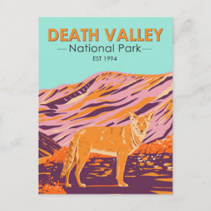 Death Valley Nationalpark Coyote Vintage Postkarte